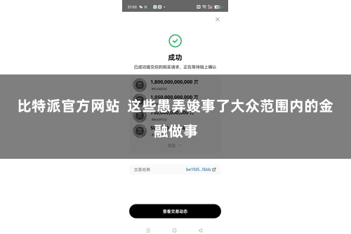 比特派官方网站  这些愚弄竣事了大众范围内的金融做事