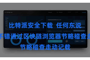 比特派安全下载  任何东说念主齐不错通过区块链浏览器节略稽查走动记载